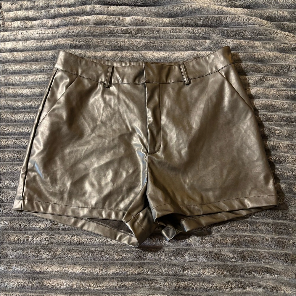Metallic Leather Women Shorts